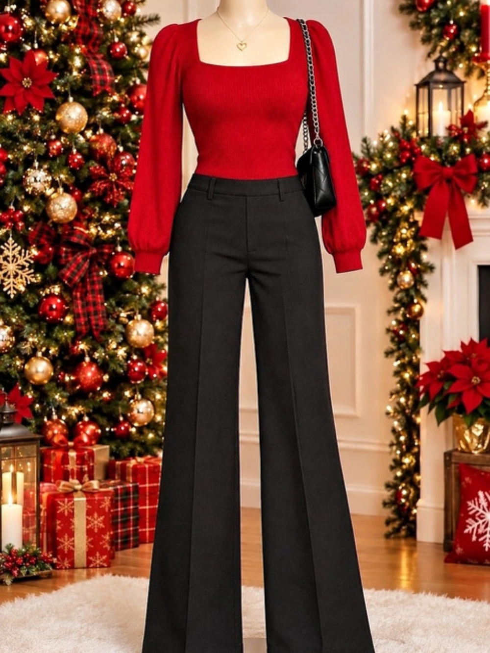 Women's Wide Leg Pants in Brown